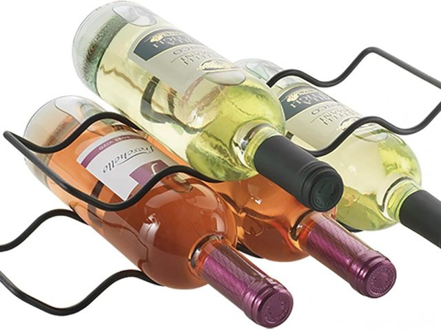 Metaltex Wine Rack, Metal, Black, 11x32x3