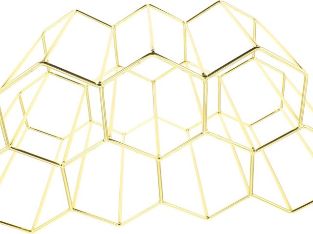 MAGICLULU Creative Elegant Iron Honeycomb Wine Rack for Bottle Storage