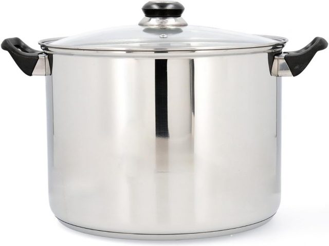 Quid Habitat Stainless Steel Pot 28 x 21 cm – 12.9 L Stainless Steel Suitable for Ceramic Hob Suitable for Induction 100% Hygienic