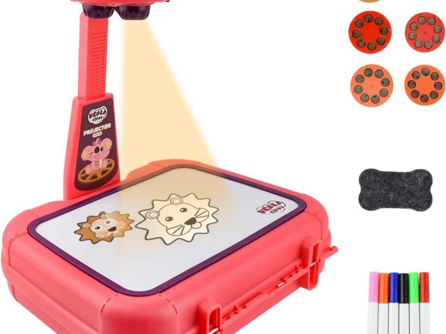 AolKee Drawing Projector for Kids, Children’s Projector for Drawing, Children’s Projector for Drawing, Montessori Educational Toy, Toys for 3 Year Old Boys (Pink)