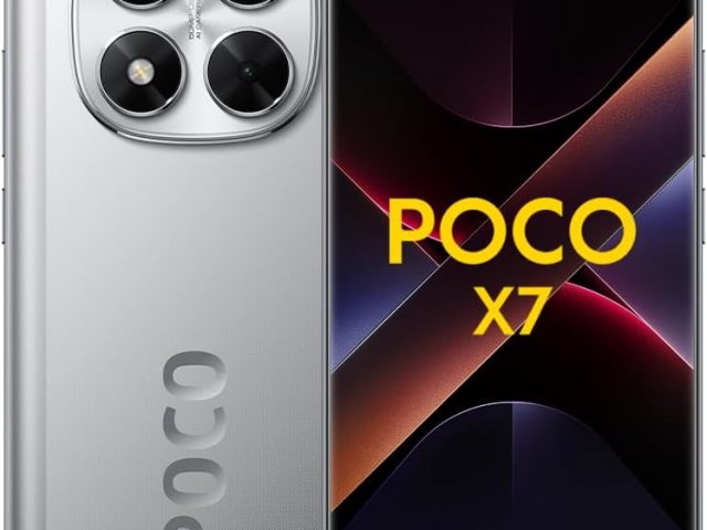 XIAOMI POCO X7 12+512GB Smartphone, CrystalRes 1.5K Curved AMOLED Display, MediaTek Dimensity 7300-Ultra, 50MP Camera, 45W Turbo Charging, Charger Not Included, Silver (ES Version)