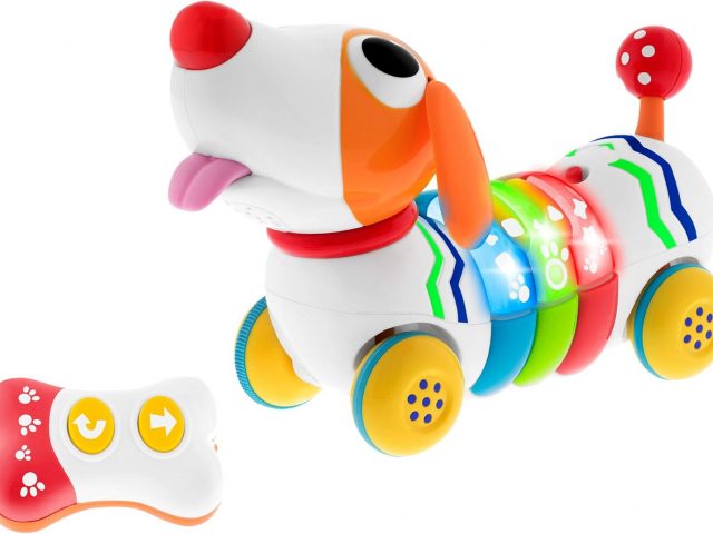 Chicco Dogremi Interactive Remote Control Barking Walking Dog Toy with Lights and Sounds, 2-Way Controller, for 18 Months to 4 Years Old Kids