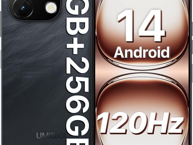 UMIDIGI Android Smartphone 14, 8(4+4) GB+256GB/1TB TF Mobile, 120Hz 6.8″ HD+ Mobile Phone, Bluetooth 5.2, 5000mAh, Octa Core, 4G Dual SIM/Face ID/Fingerprint/13MP/GPS/OTG-Note 100A Black