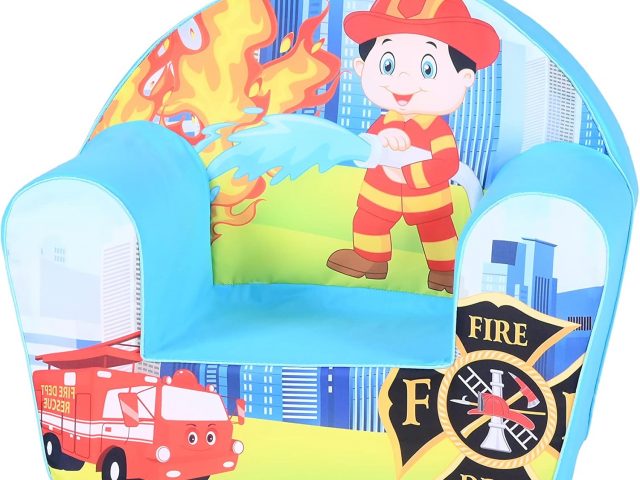 Knorrtoys 68332 Fireman Children’s Chair, Cotton, Charcoal