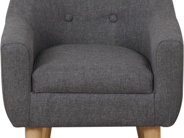 DGBAOBEI Kids Single Armchair Linen Fabric Sofa Sofa with Wooden Legs Gift for Children Under 4 Years Old (Grey)