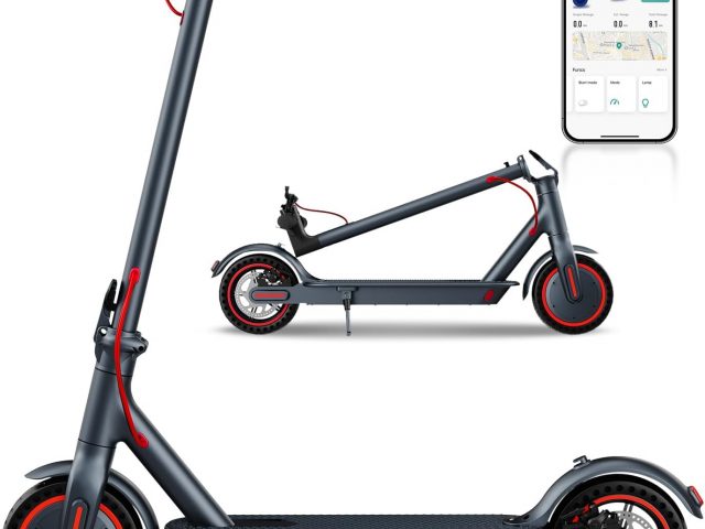 QnQ – Electric Scooters for Adults, 8.5 Inches, Folding Scooter, 20 km, Autonomy, Unbreakable Honeycomb Tires, Control via App and LED Display, 36 V 7.8 Ah Battery, 500 W Motor