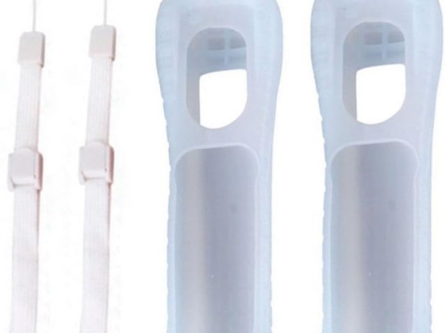 2 x White Silicone Case with Wrist Strap for Wii Remote Controller