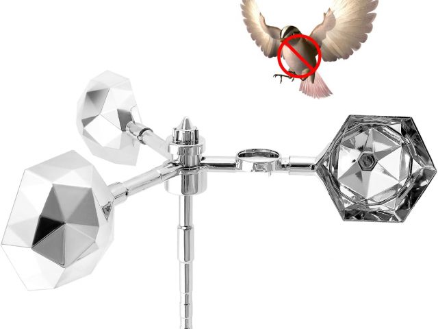 QWORK® Reflective Pigeon Repeller, Bird Scarer Outdoor Wind Driven 41 cm Diameter Repels Pigeons, Crows and Magpies