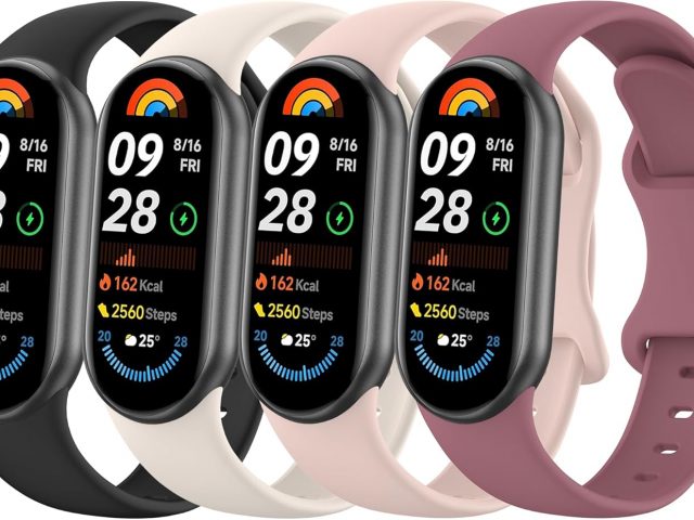 Wanme 4 Pack Straps for Xiaomi Mi Band 9 / Strap Xiaomi Mi Smart Band 8 Women Men, Colourful Silicone Replacement Soft Sports Wristbands