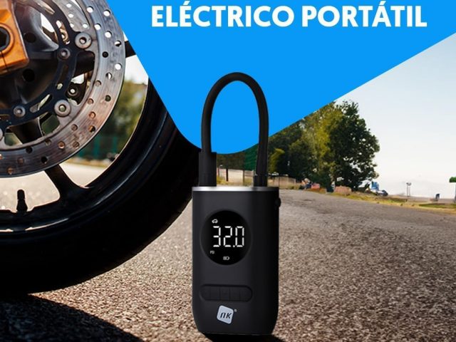 NK Mini Portable Electric Air Compressor, Inflator and Inflator 150 PSI, 4000mAh, Digital Display, LED Flashlight, Suitable for Car, Motorcycle, Bike, Scooter and Balls