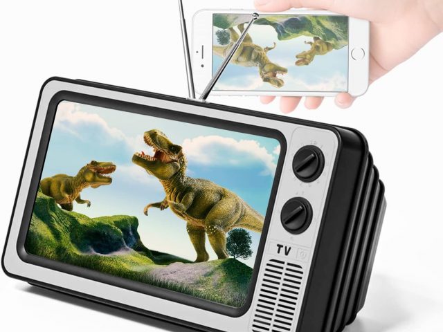 STEBRUAM 12 Inch Retro Mobile Phone Magnifier 3D Mobile Screen Amplifier HD Screen Extendable Stand Amplifier, Magnifier for All Smartphones