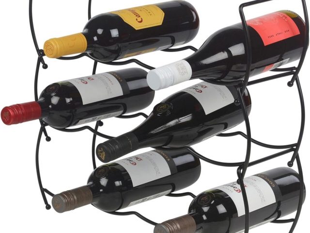 URBNLIVING Black Metal Stackable Wine Rack for 12 Bottles – Size of 3