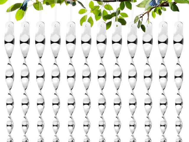 GeeRic 12 Pieces Reflective Bird Repellent Rods, Bird Repeller for Bird Control to Scare Pigeons