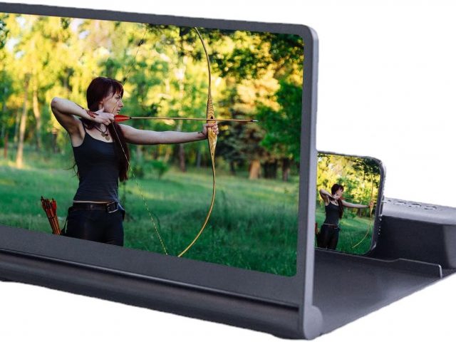 Lupa de Pantalla de teléfono móvil – Lupa de Pantalla de teléfono móvil Duradera de 12 Pulgadas, teléfonos móviles Profesionales, Forma de Altavoz Vídeo 6D de Alta definición | Lupa de Pantalla Uni